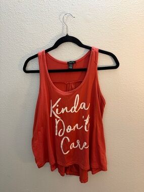 Rue21 “Kinda Don’t Care” Graphic Tank Top Size L